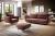 CONJUNTO DE SOFÁ CAMA 3 PLAZAS I SILLÓN I PUFF I PATAS ALTAS SILVA ROSA