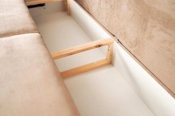 Foto CONJUNTO DE SOFÁ CAMA 3 PLAZAS I SILLÓN I PUFF I PATAS ALTAS SILVA ROSA