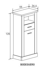 Living room set: bar cabinet, TV stand, display cabinet and shelf, wood-effect, 297 cm – Chellen