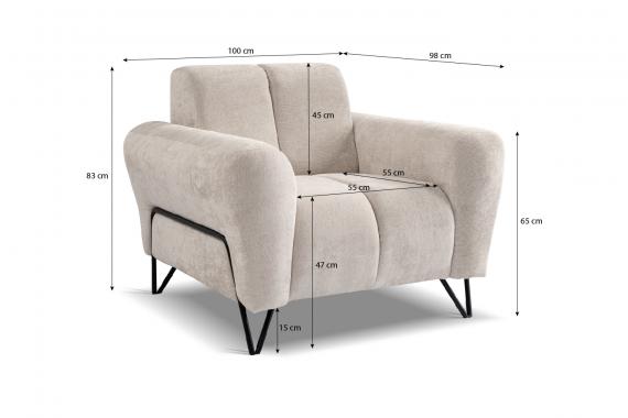 Foto CONJUNTO 3+2+1: SOFÁ TRES PLAZAS I DOS PLAZAS I SILLON I PATAS ALTAS I VOLARE CAPUCHINO