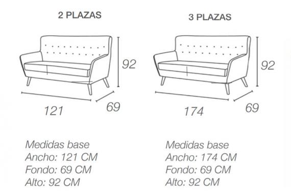 Photo 1+2+3-seater set, button-tufted design - Green - Nordic