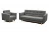 Photo Scandinavian-style set with a sofa bed and an armchair – GODIVO, Dark gray, 210cm