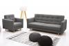 Photo Scandinavian-style set with a sofa bed and an armchair – GODIVO, Dark gray, 210cm