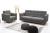 Scandinavian-style set with a sofa bed and an armchair – GODIVO, Dark gray, 210cm