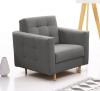 Photo Scandinavian-style set with a sofa bed and an armchair – GODIVO, Dark gray, 210cm