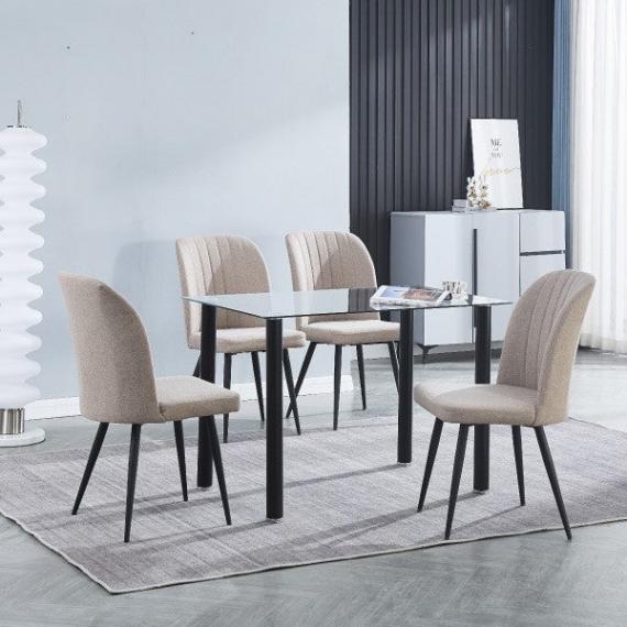 Foto CONJUNTO MESA COCINA YURI + 4 SILLAS RORY BEIG