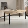 Foto CONJUNTO MESA DE COMEDOR EXTENSIBLE 140/180 6 SILLAS RODOS 82 ROBLE/MOSTAZA