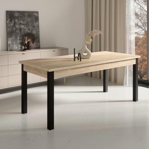 Foto CONJUNTO MESA DE COMEDOR EXTENSIBLE 140/180 6 SILLAS RODOS 82 ROBLE/MOSTAZA