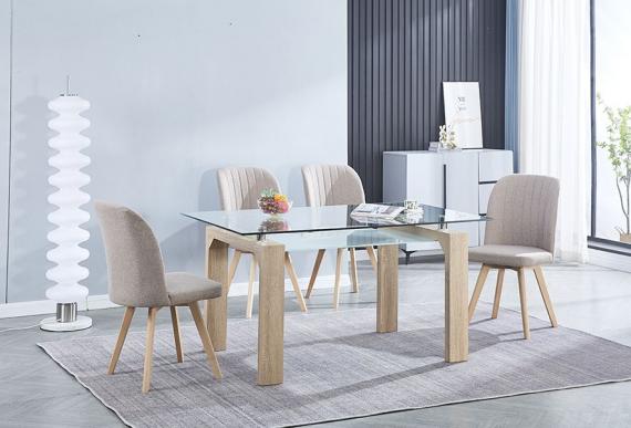 Foto CONJUNTO MESA SENSEI CAMBRIA + 4 SILLAS LANE BEIG