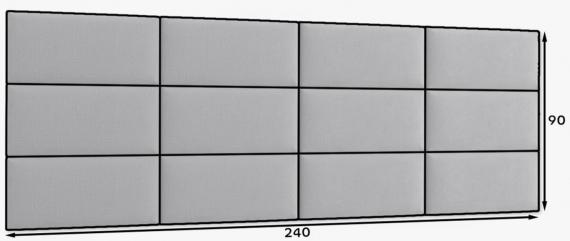 Photo Set of upholstered panels 240x90