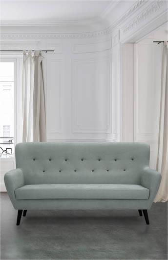Photo 1+2+3-seater set, button-tufted design - Green - Nordic
