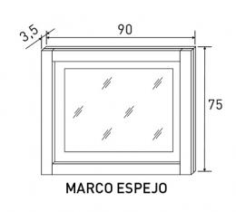 MARCO ESPEJO MOD.LARA CAMBRIA-BLANCO
