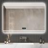 Foto Espejo de baño LED 90x50 cm con Bluetooth, antivaho y reloj digital – espejo retroiluminado táctil moderno