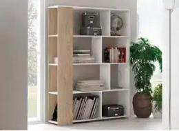 ESTANTERIA MOD.SOTO BLANCO-ROBLE