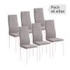 Photo Chair upholstered in cotton-padded microfiber fabric – Yuri, white, set of 6 chairs