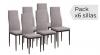 Photo Chair upholstered in cotton-padded microfiber fabric – Yuri, black, set of 6 chairs