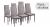 Chair upholstered in cotton-padded microfiber fabric – Yuri, black, set of 6 chairs