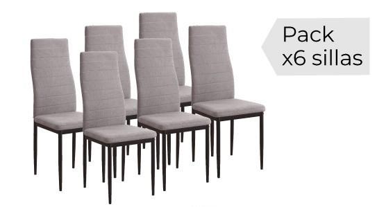 Photo Chair upholstered in cotton-padded microfiber fabric – Yuri, black, set of 6 chairs