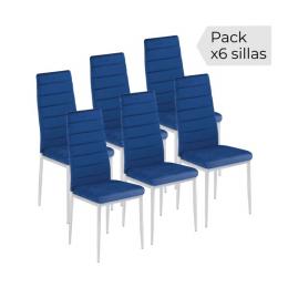 JUEGO DE 6 SILLAS T.VELVET P/CRO MOD.AVATAR X AZUL