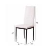 Photo 6 metal chairs upholstered in faux leather – Emi, white