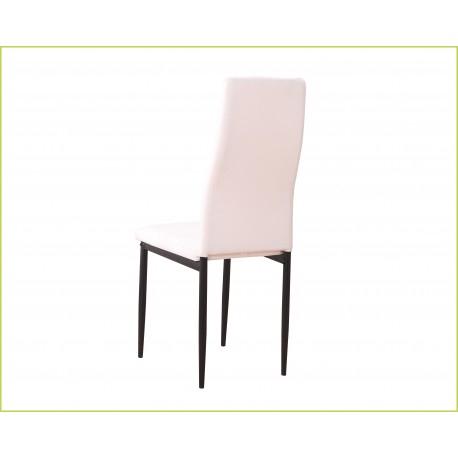 Photo 6 metal chairs upholstered in faux leather – Emi, white
