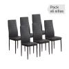 Photo 6 metal chairs upholstered in faux leather – Emi, black