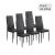 6 metal chairs upholstered in faux leather – Emi, black