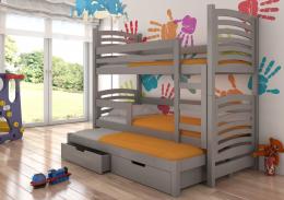 Litera triple 3 x 81 188 cm - 2 cajones tres colchones Soria