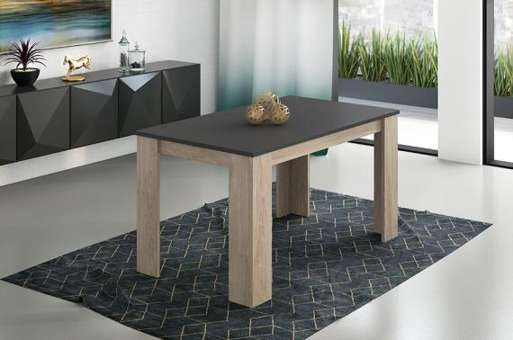 Foto MESA COMEDOR FIJA MOD.BERTA ROBLE/GRAFITO