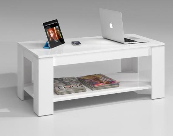 Foto MESA CENTRO ELEVABLE REF: 001639A FLOW BLANCO ARTIK