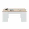 Foto MESA CENTRO ELEVABLE REF: 0F1640A FLOW BLANCO ARTIK/ROBLE CANADIAN