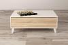 Foto MESA CENTRO ELEVABLE REF: 0F6633BO STYLUS PLUS BLANCO BRILLO/ROBLE CANADIAN