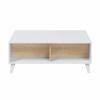 Foto MESA CENTRO ELEVABLE REF: 0F6633BO STYLUS PLUS BLANCO BRILLO/ROBLE CANADIAN