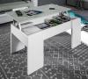 Foto MESA CENTRO ELEVABLE REF: 0L1640A FLOW BLANCO ARTIK/CEMENTO