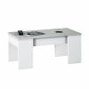 Foto MESA CENTRO ELEVABLE REF: 0L1640A FLOW BLANCO ARTIK/CEMENTO