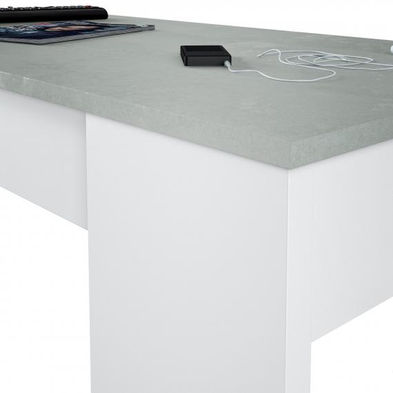 Foto MESA CENTRO ELEVABLE REF: 0L1640A FLOW BLANCO ARTIK/CEMENTO