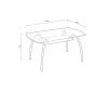 Photo Dining table with glass top, curved metal legs 150 x 90 cm – San