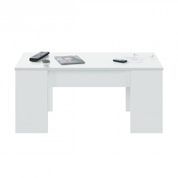 Foto MESA CENTRO ELEVABLE REF: 001637BO FLOW BLANCO BRILLO