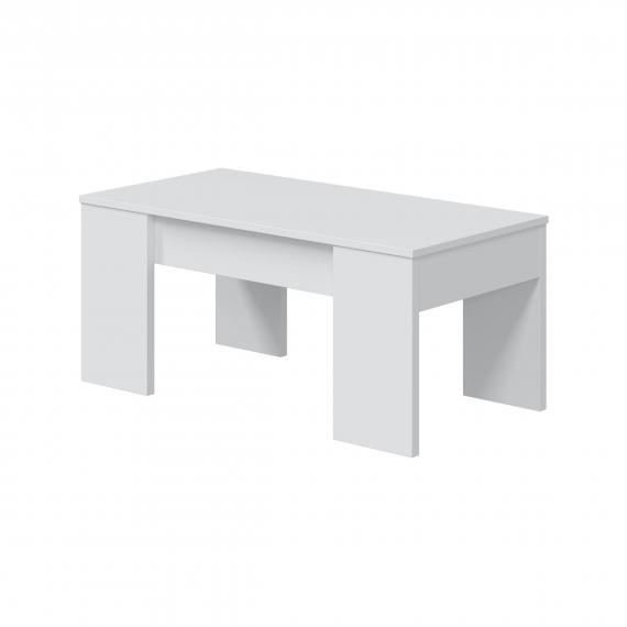 Foto MESA CENTRO ELEVABLE REF: 001637BO FLOW BLANCO BRILLO