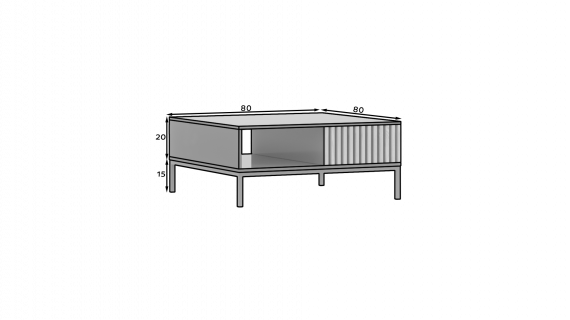 Foto MESA DE CENTRO MEORATI NEGRO MATE/ROBLE