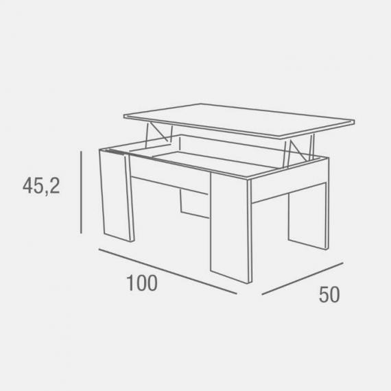 Foto MESA CENTRO ELEVABLE MOD. PETRA ROBLE SONOMA