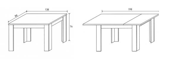 Foto MESA EXTENSIBLE 140-200 MOD.CORFU ANDERSEN PINO-GRIS