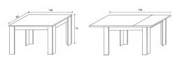 Extendable Dining Table 140-200 - CORFU, White