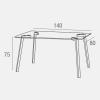 Foto MESA COMEDOR MOD. LUJAN PATA NEGRA 140*80