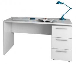 Mesa de despacho 3 cajones REF: 004605A - THEON, Blanco artik