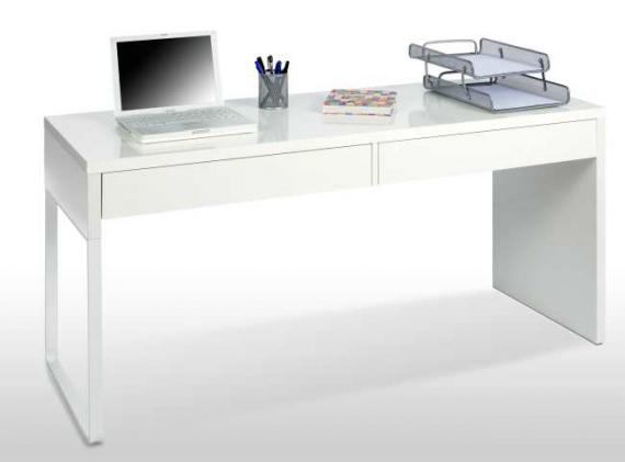 Foto Mesa escritorio reversible con 2 cajones REF: 002315A BIANCA - Blanco artik