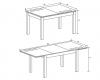 Photo Extendable rectangular table 140–180 x 90 cm with 2 decorative glass panels - Lara, white