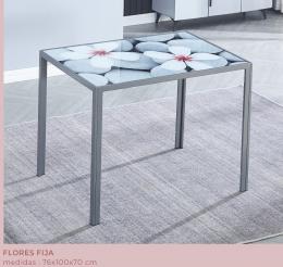 MESA COCINA FIJA T/IMPRESA MOD.FLORES GRIS
