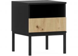 Nightstand - Lanzzi, oak - black