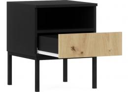 Nightstand - Lanzzi, oak - black